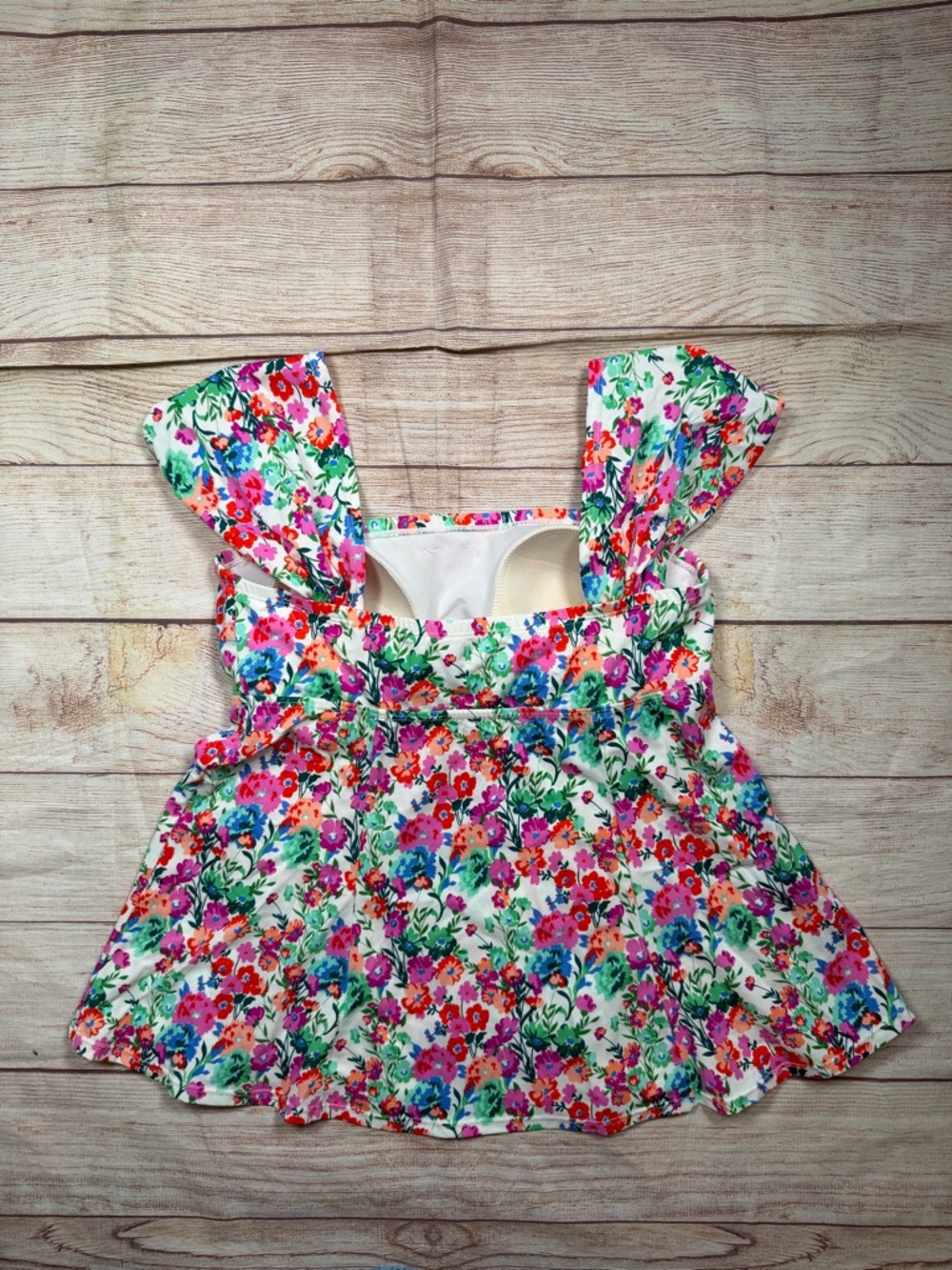 Floral Ruffle Tankini Top - Multicolor - Picture 4 of 7